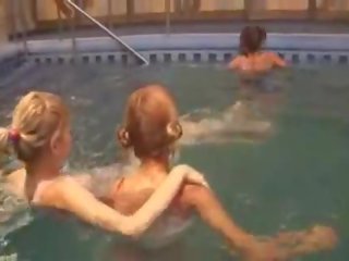 Sedusive lezzies in the swimming pool