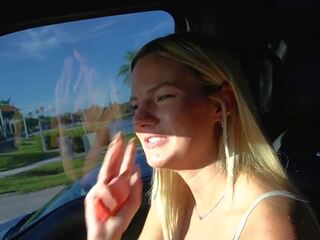 Beguiling 20 Year Old Blonde Cheats on Her sweetheart in parking Lot -lacy Tate